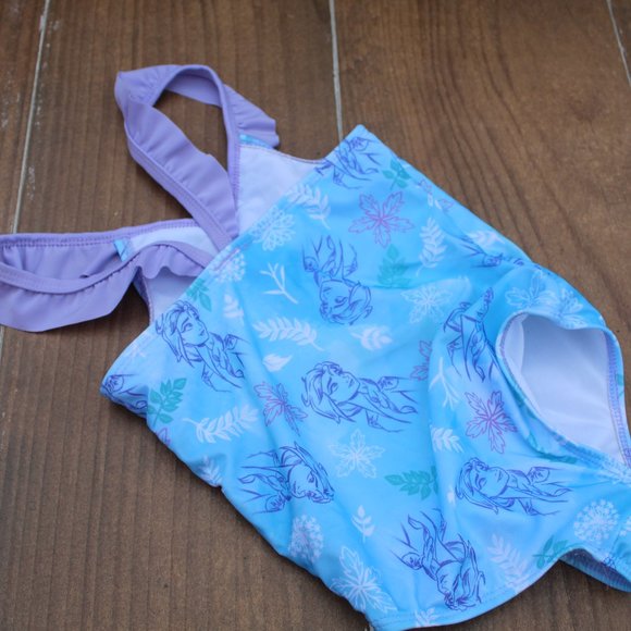 FROZEN Disney Swimsuit 1pc. Blue/Purple 4T NWOT - Picture 2 of 3